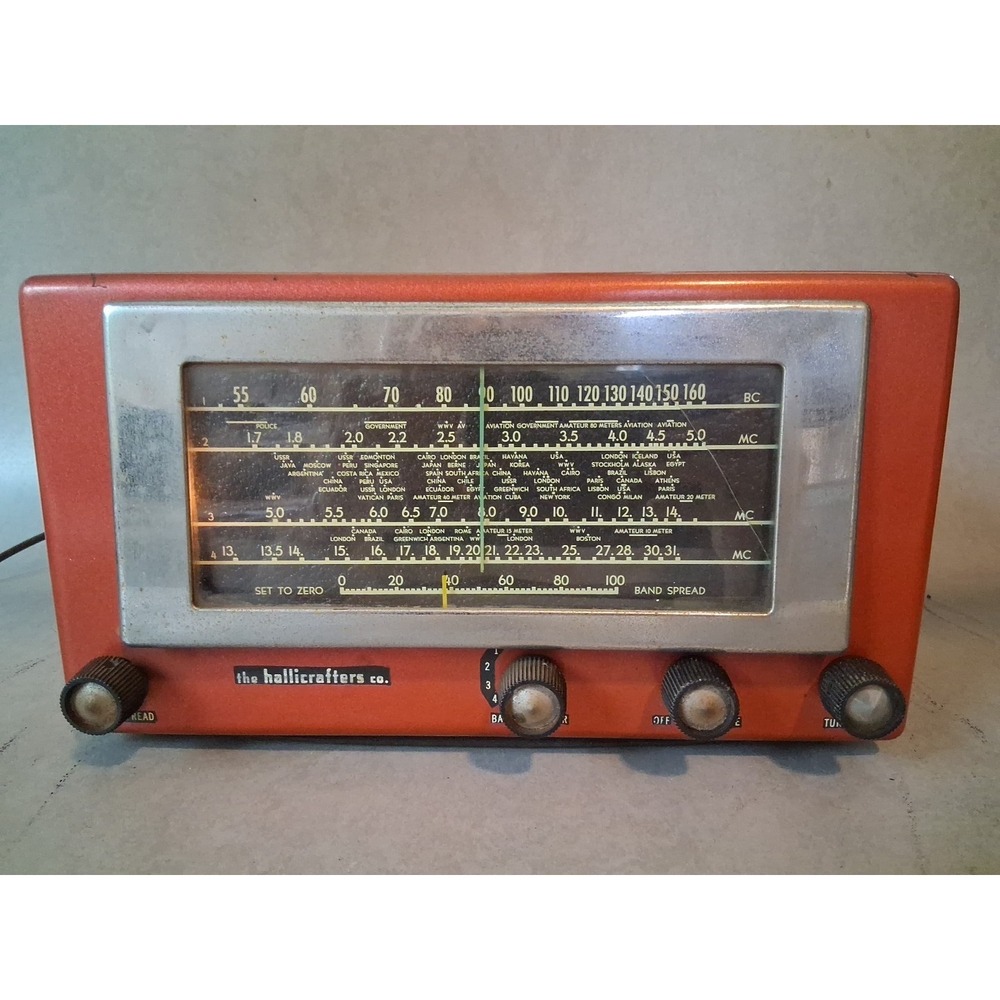 Vintage The Hallicrafters Co. Red Radio 5R10A 6Tube SUPERHETERODYNE With 4 Bands